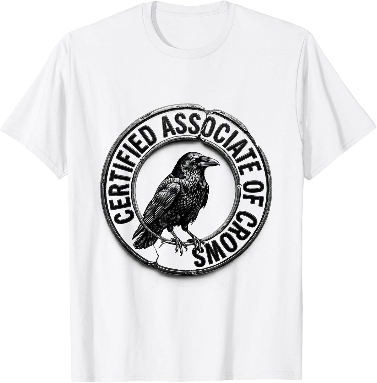 Men's Certified Associate Of Crows Dark Humor Gothic Bird Lover T-Shirt - White