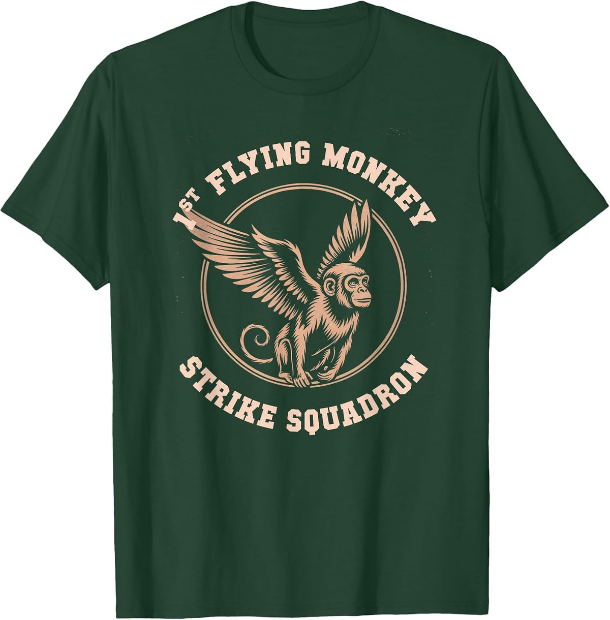Team Flying Monkeys Squadron Wizard Spooky Military Force T-Shirt - Dark Green