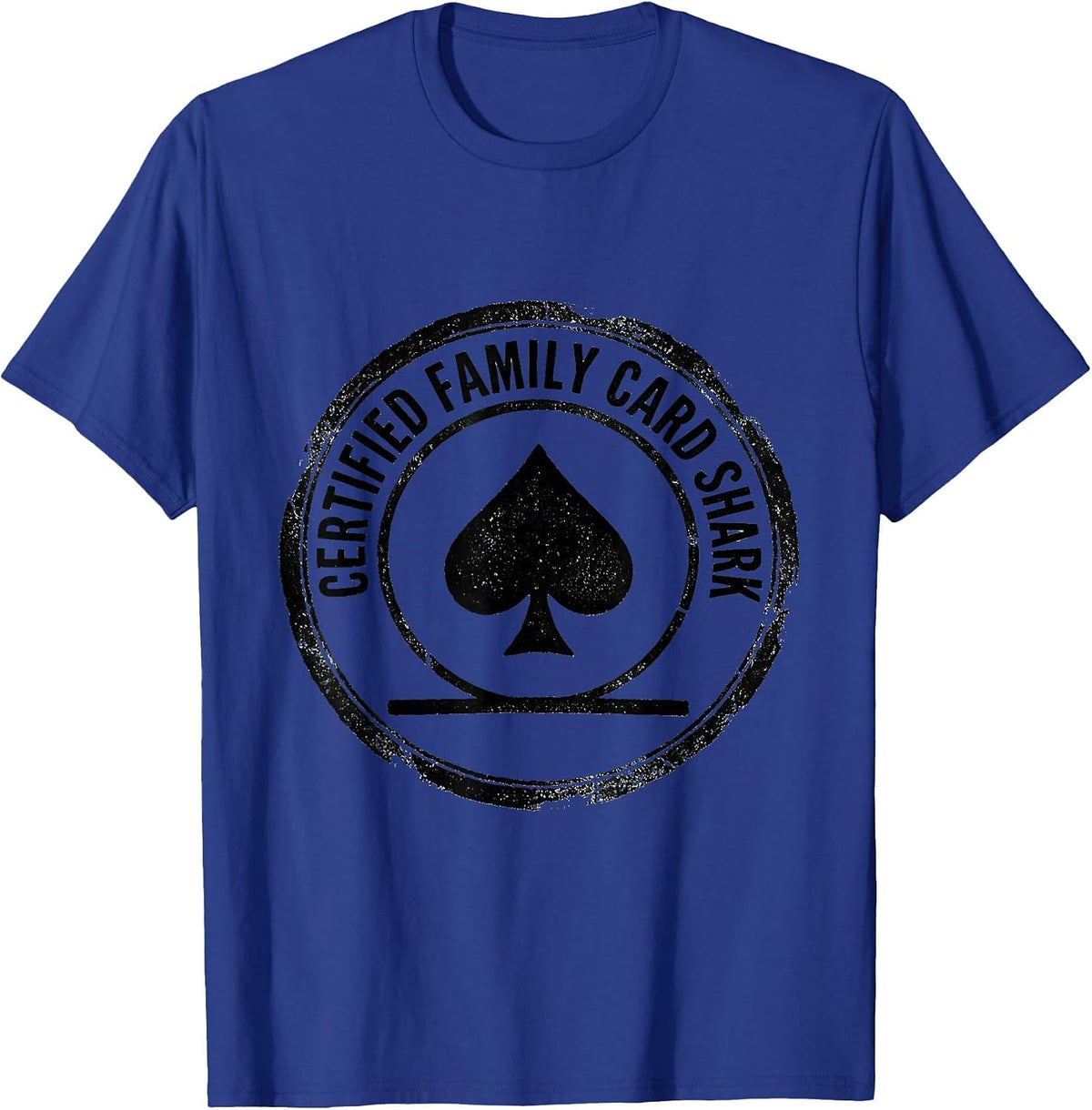Certified Family Card Shark Funny Gambler Poker Player Humor T-Shirt - Royal Blue