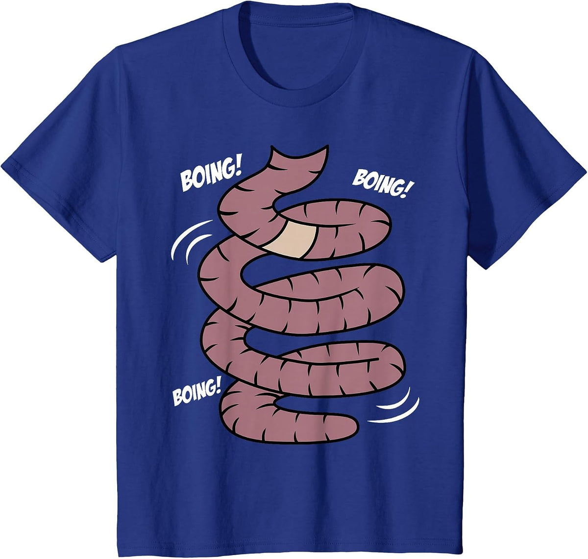 Halloween Costume Jumping Worm Funny Cartoon T-Shirt - Royal Blue