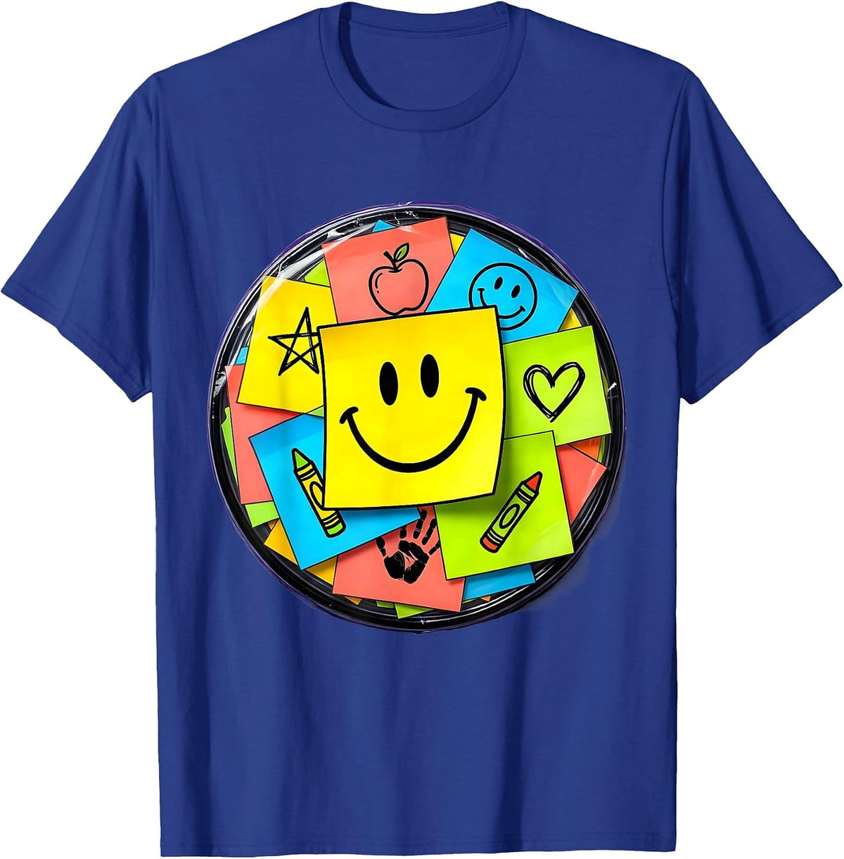 Preschool Teacher Sticky Notes Classroom Wall T-Shirt - Royal Blue