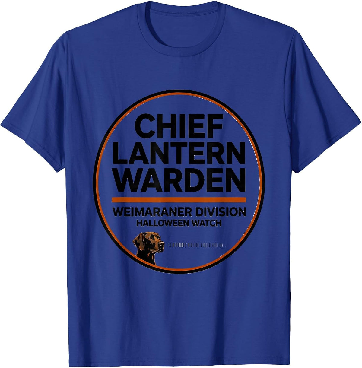 Chief Lantern Warden, Weimaraner Division, Halloween Watch T-Shirt - Royal Blue