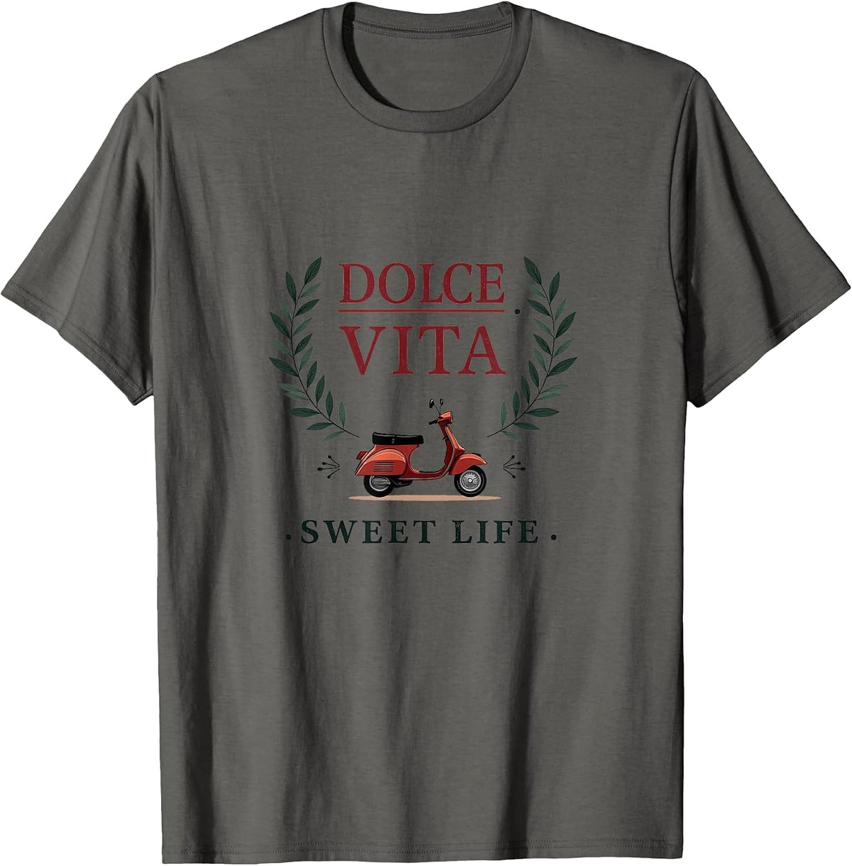 Dolce Vita Sweet Life Italian Inspired Design T-Shirt Italian Gifts T-Shirt - Asphalt Grey