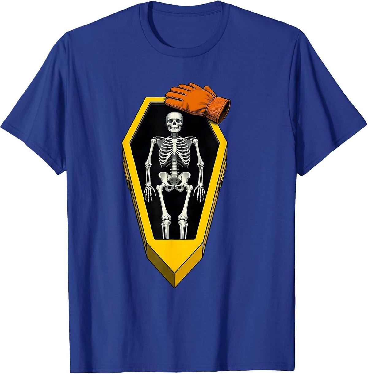 Men's Radiographic Coffin Skeleton Halloween Radiology Tech T-Shirt - Royal Blue