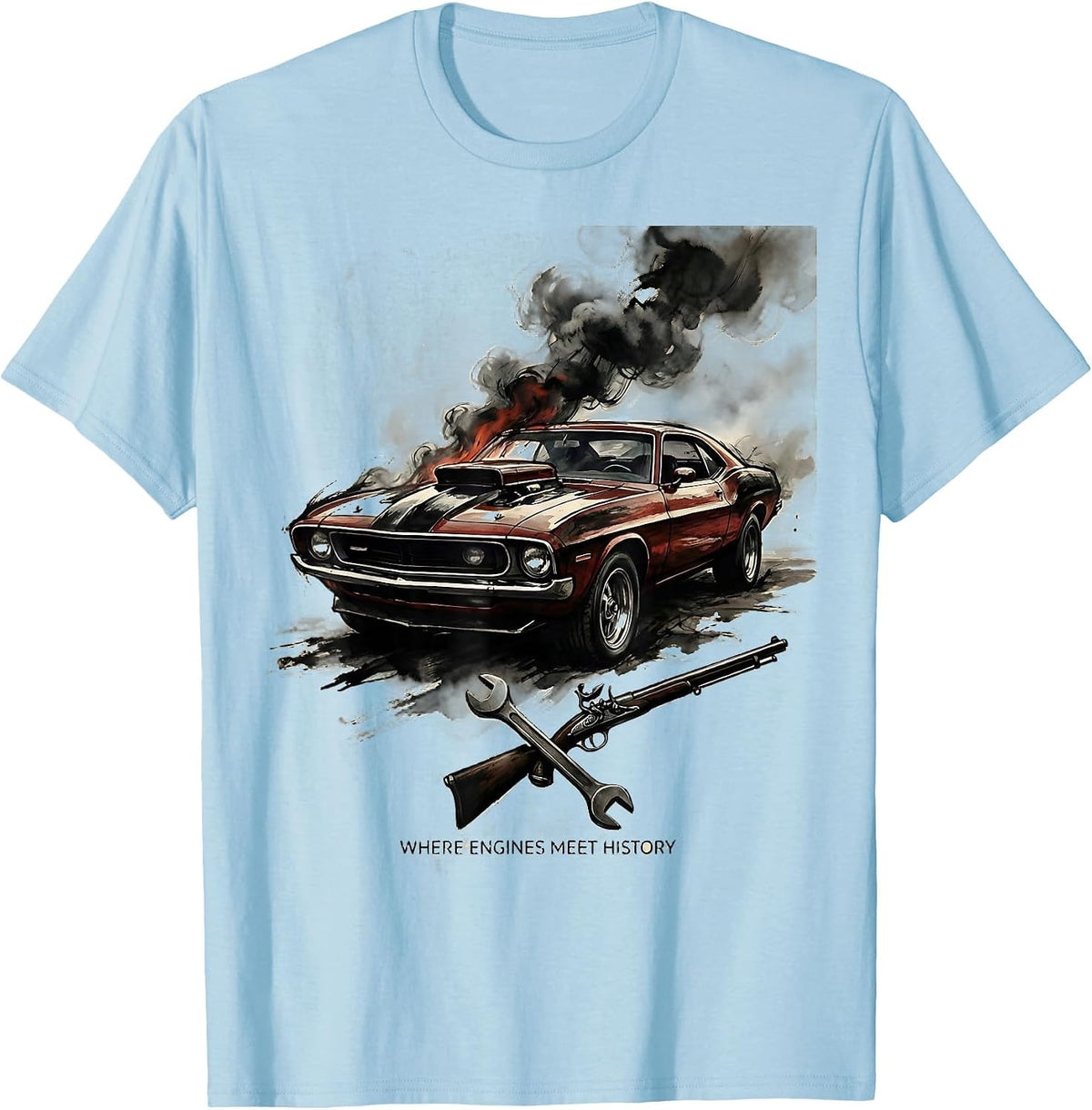 Men's Valley Forge Automotive Where Engines Meet History T-Shirt - Baby Blue