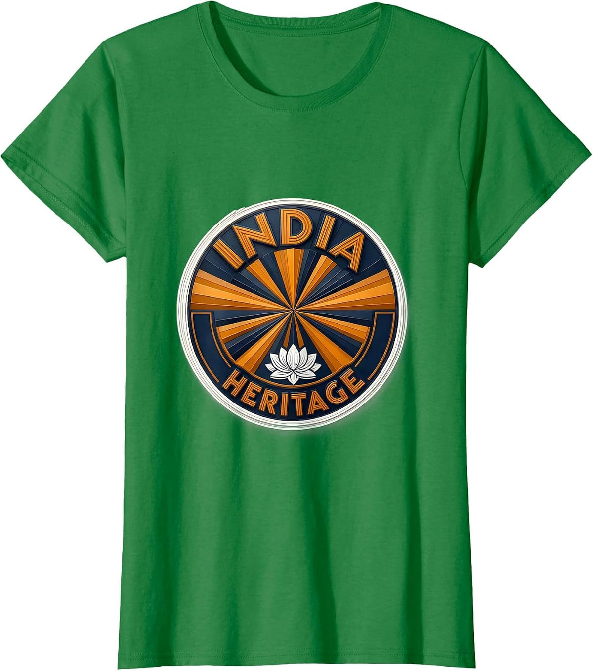 INDIA HERITAGE Vintage Patriotic India National Pride T-Shirt - Kelly Green