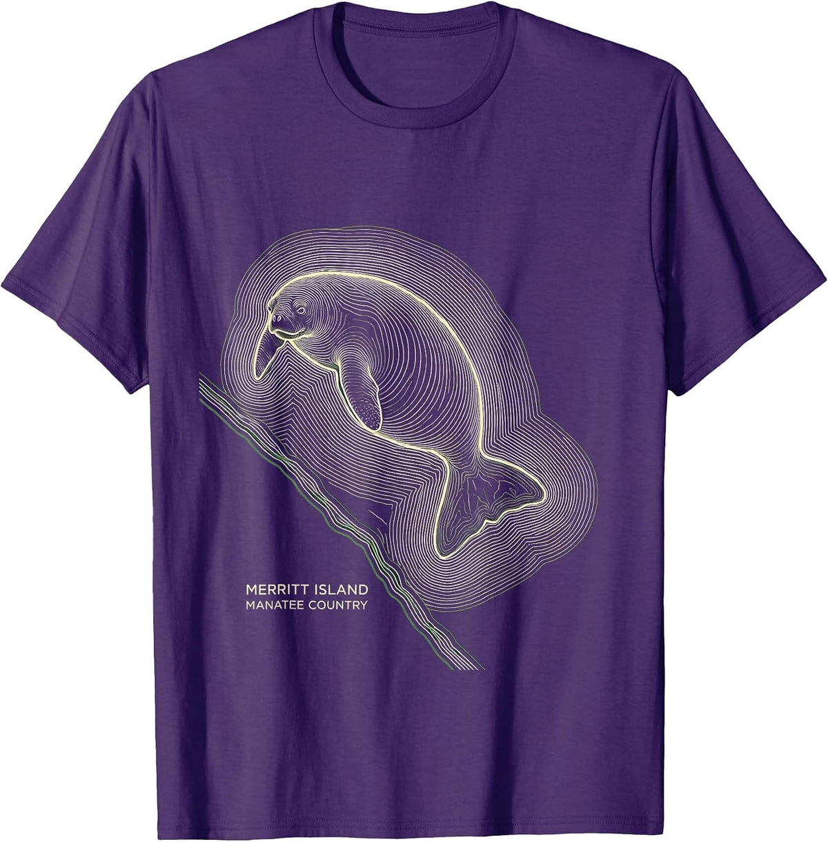 Merritt Island Manatee Country Florida Swamp Pride Retro T-Shirt - Purple