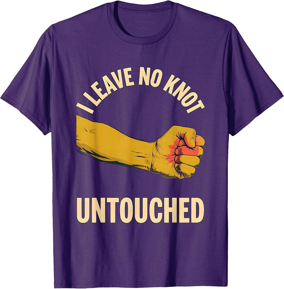 I Leave No Knot Untouched Funny Massage Therapist LMT Gift T-Shirt - Purple