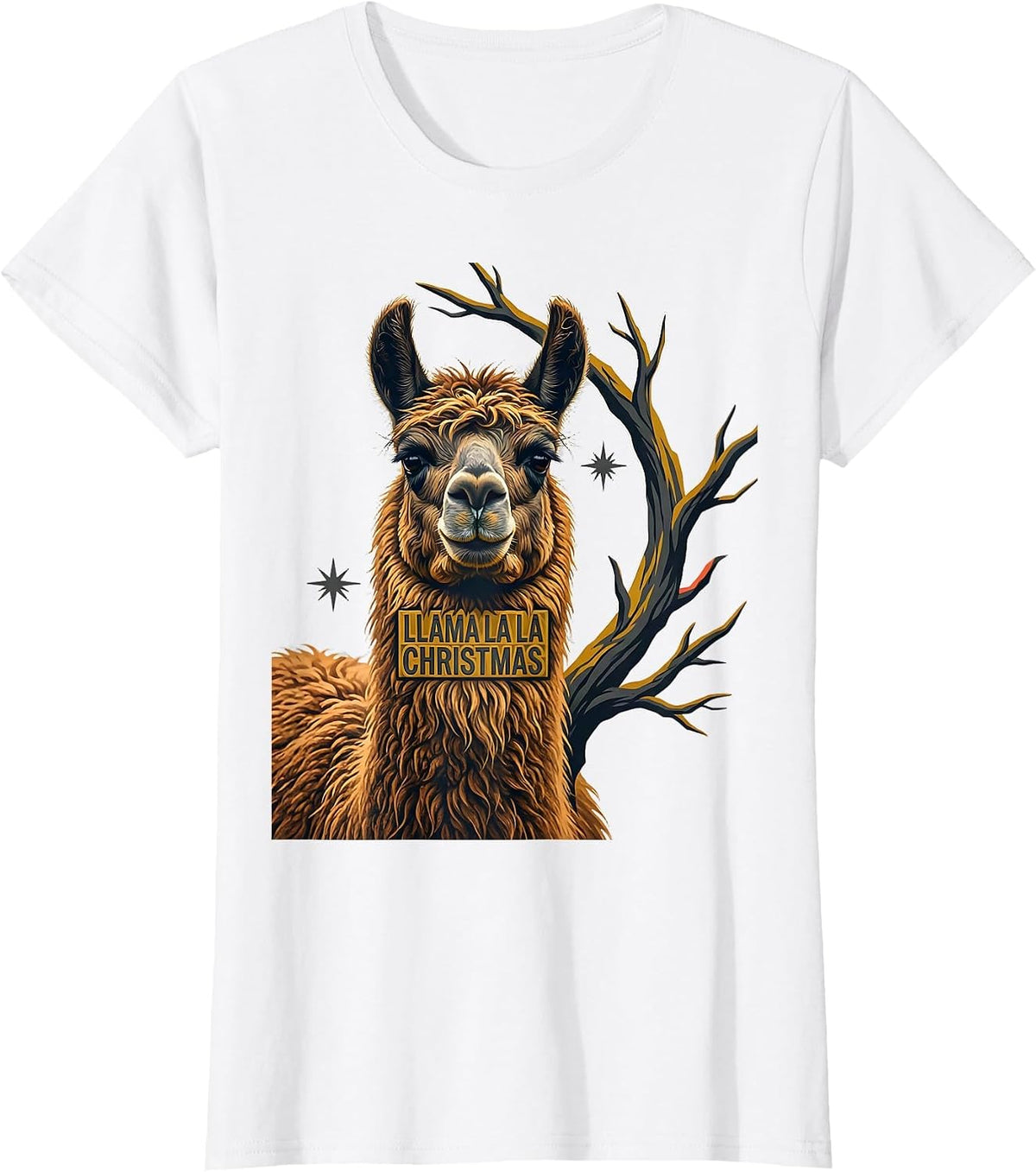Llama La La Christmas Funny Llama Lover Animal Humor Gift T-Shirt - White