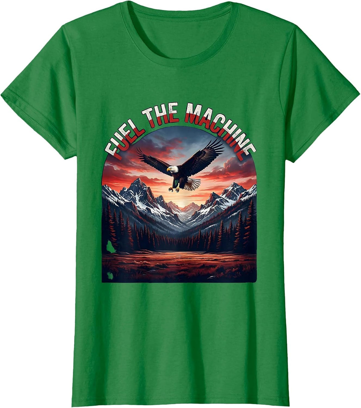 Women's Fuel the Machine Pit Crew Racing Design T-Shirt - Kelly Green