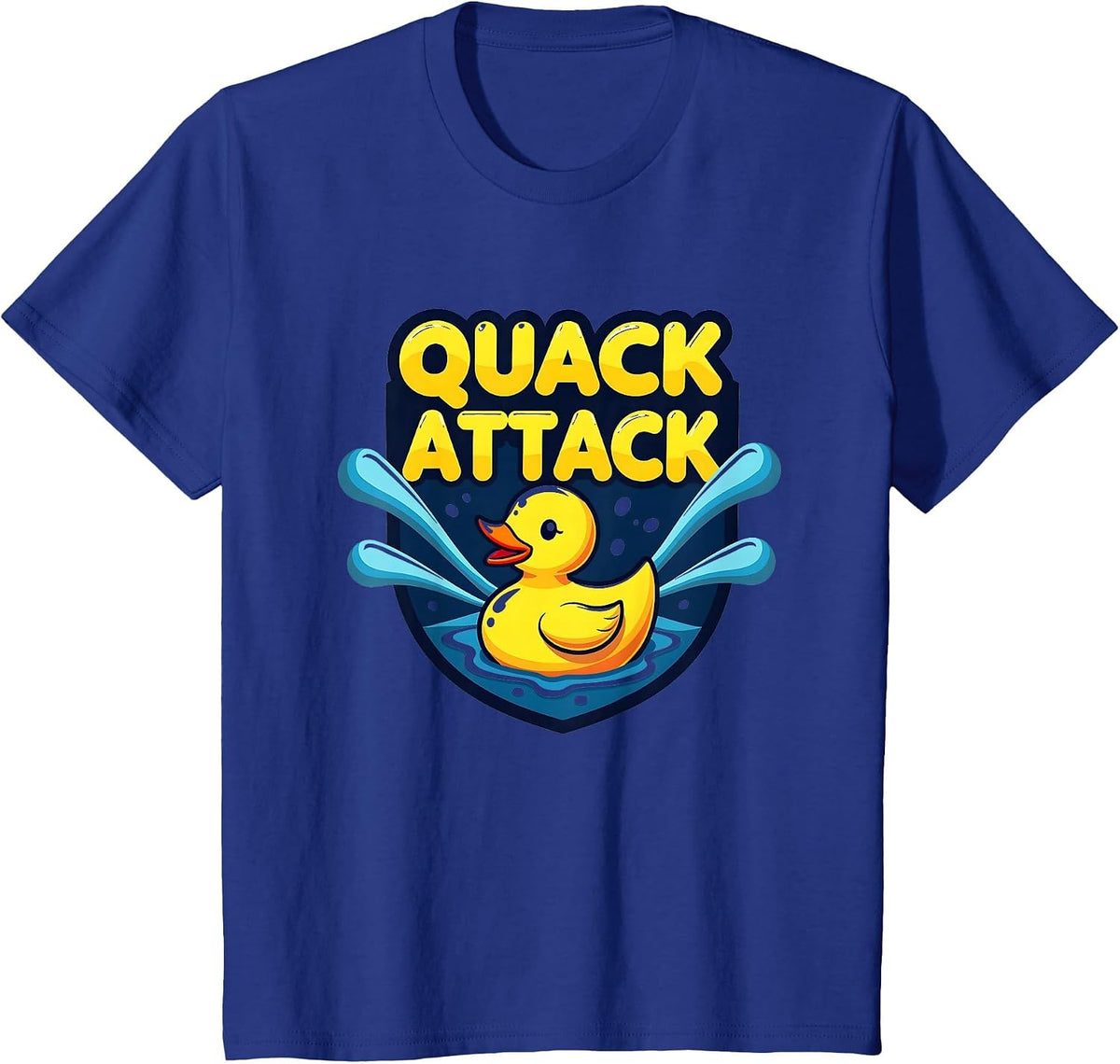 Quack Attack Rubber Duck Splash Fun Bath Time Humor T-Shirt - Royal Blue