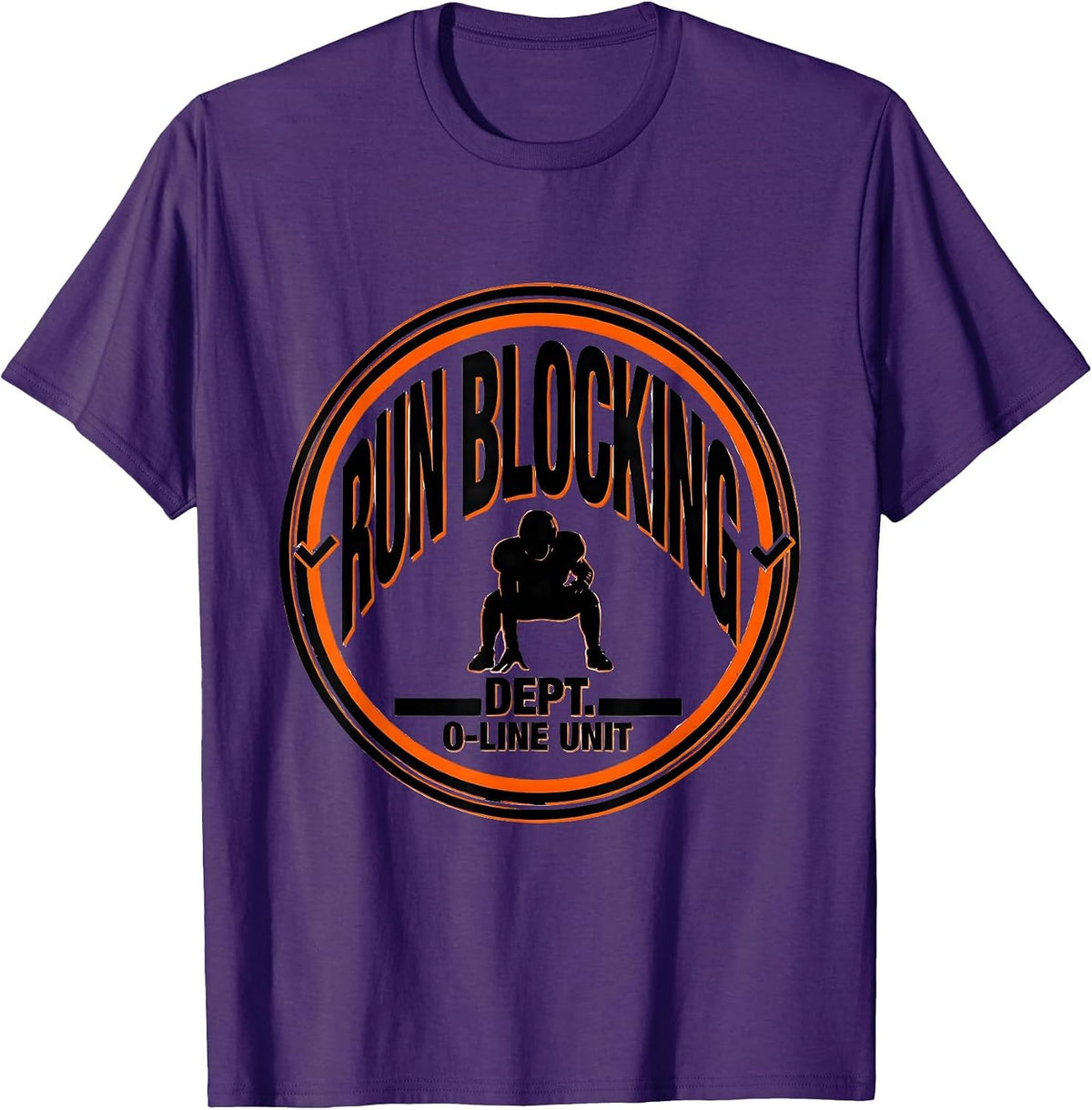 Run Blocking Dept. O-Line Unit Funny Football Lineman T-Shirt - Purple