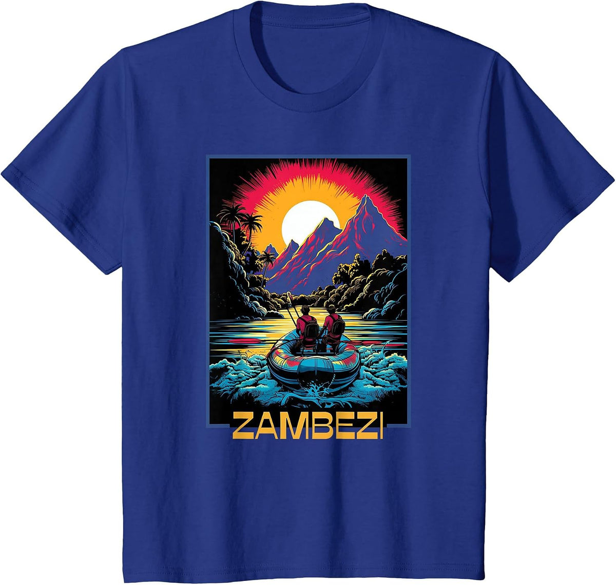 Zambezi River Rafting, Unleash Your Adventure Spirit and Fun T-Shirt - Royal Blue