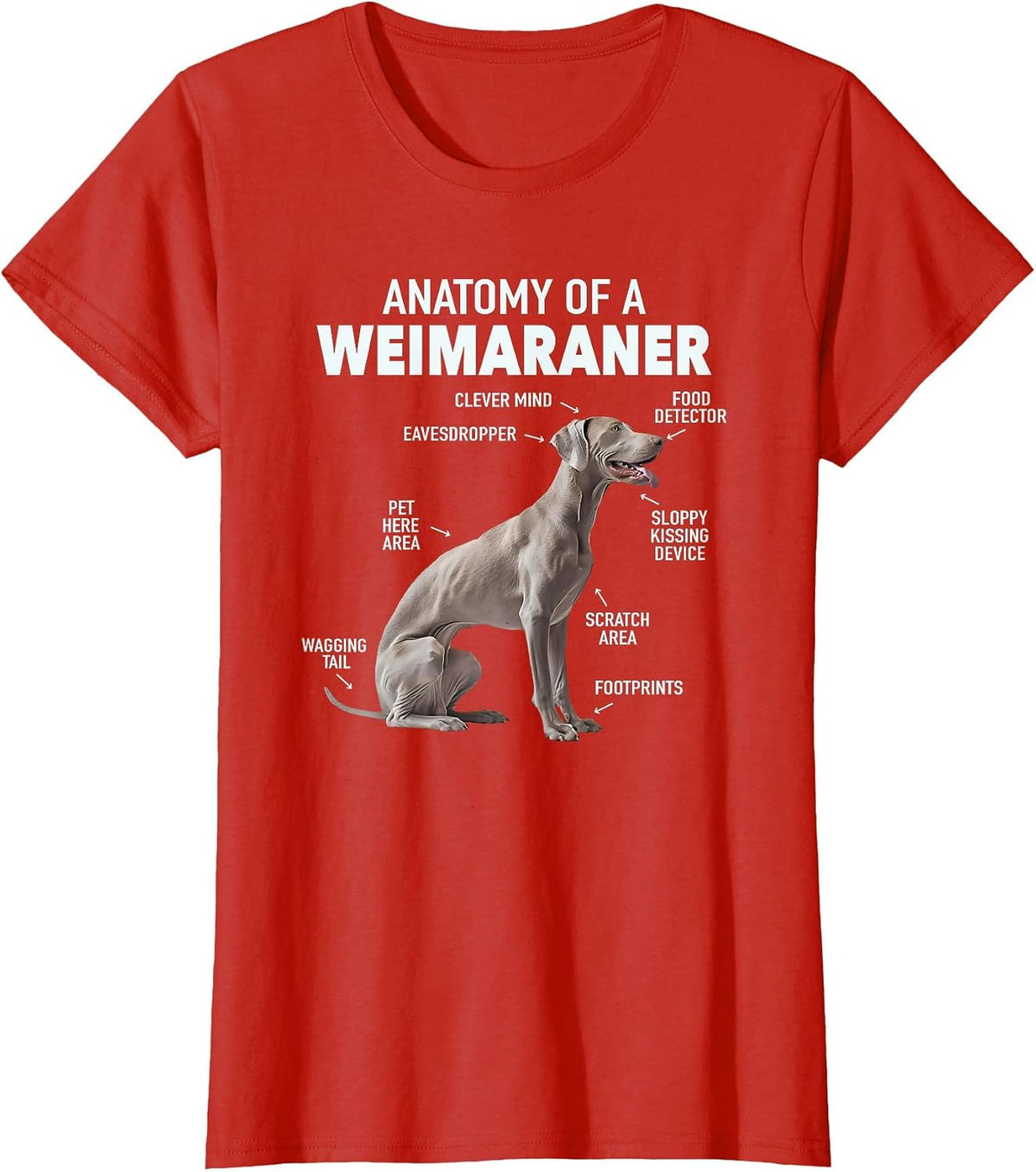 Anatomy of A Weimaraner T-Shirt - Red