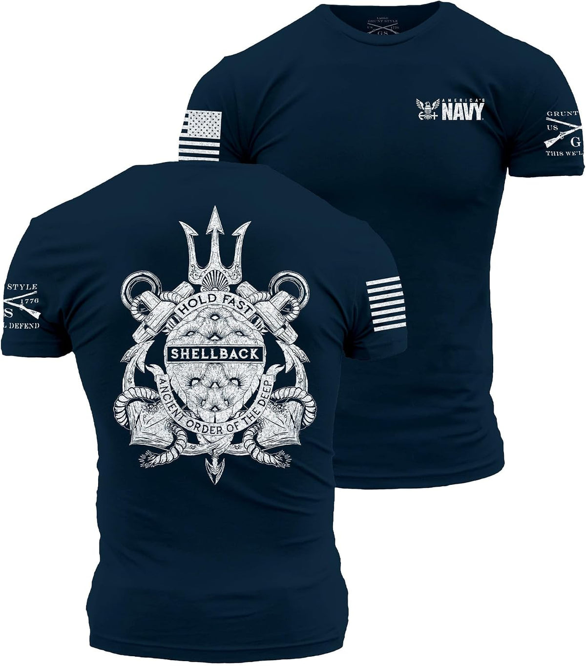 Grunt Style Shellback Seal USN Men's T-Shirt - Navy