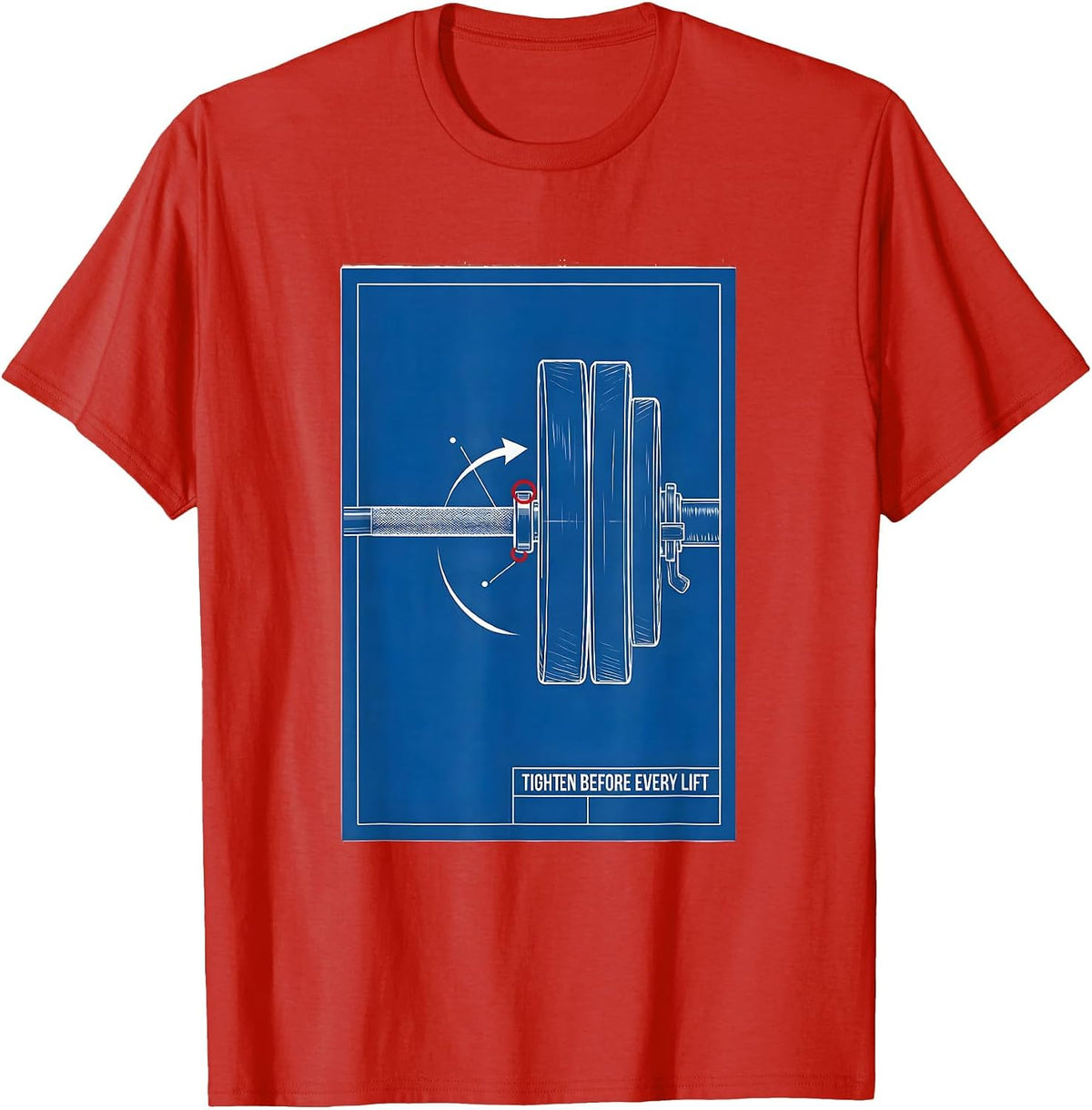 Men's Tighten Before Every Lift Funny Gym Workout Weightlifting T-Shirt - Red