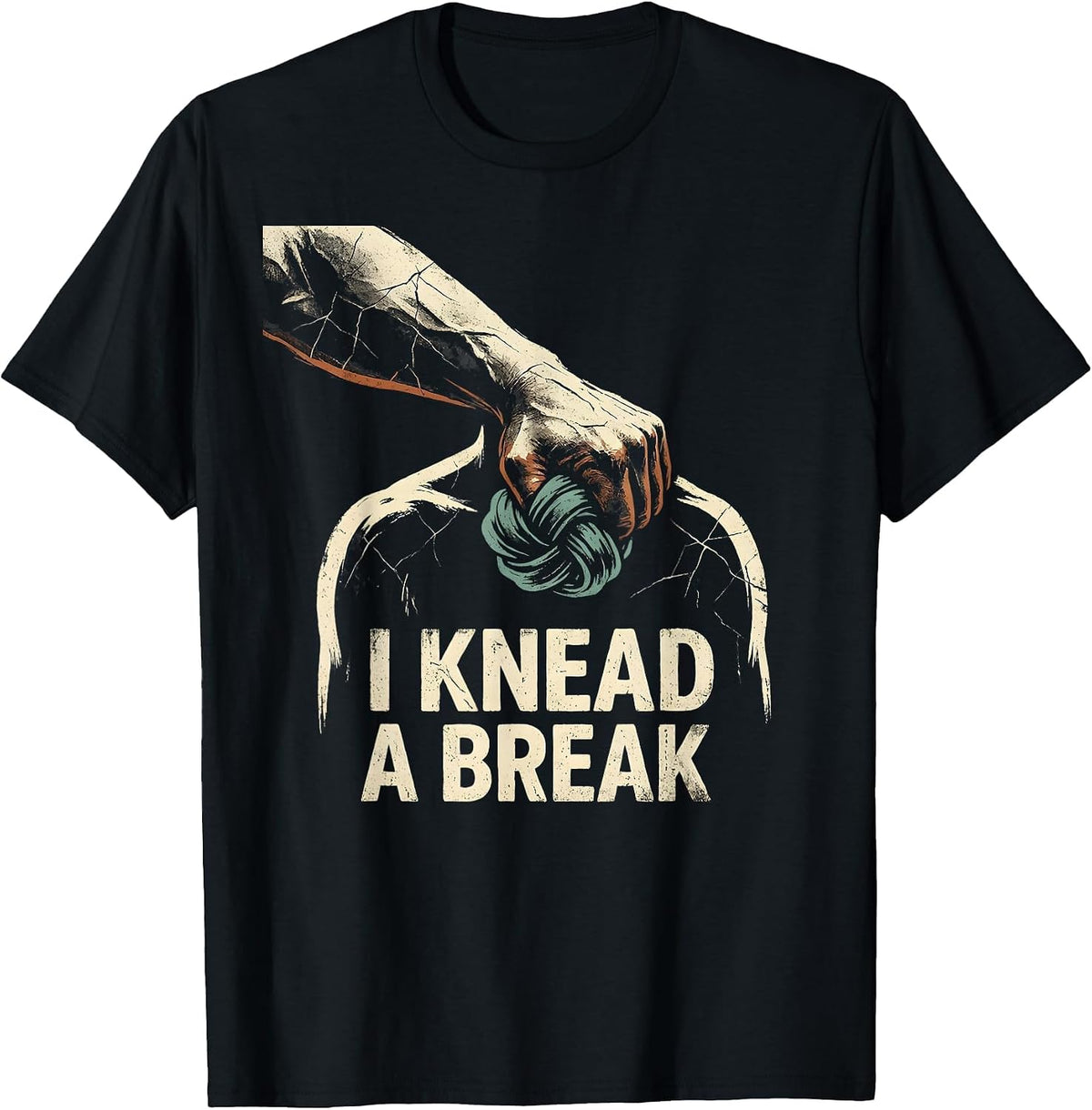 Men's I Knead A Break Distressed Massage Therapist LMT Gift T-Shirt - Black