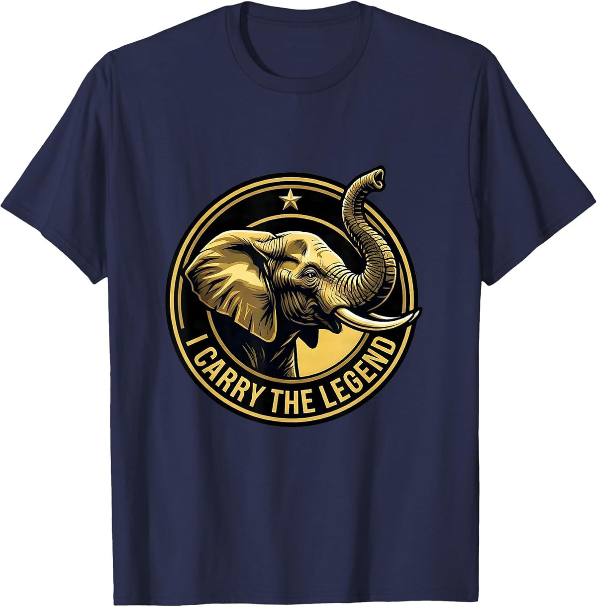 I Carry the Legend Cute Elephant Lover World Elephant Day T-Shirt - Navy Blue