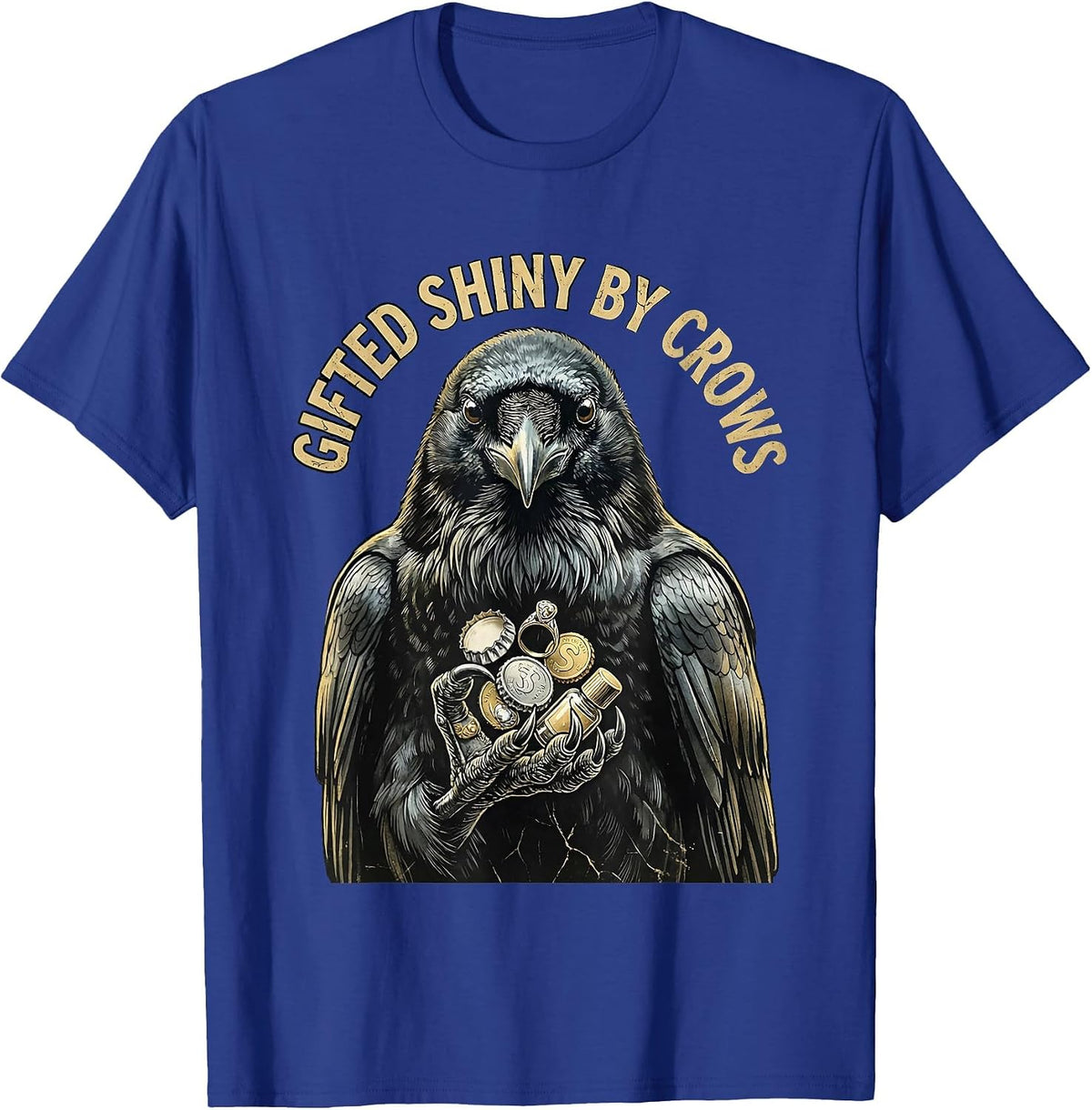 Men's Gifted Shiny By Crows Funny Bird Lover Design T-Shirt - Royal Blue