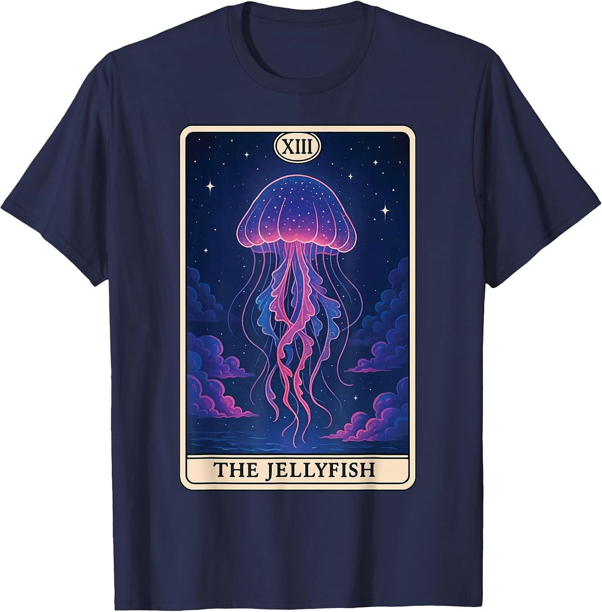 The Jellyfish Tarot Card T-Shirt - Navy Blue