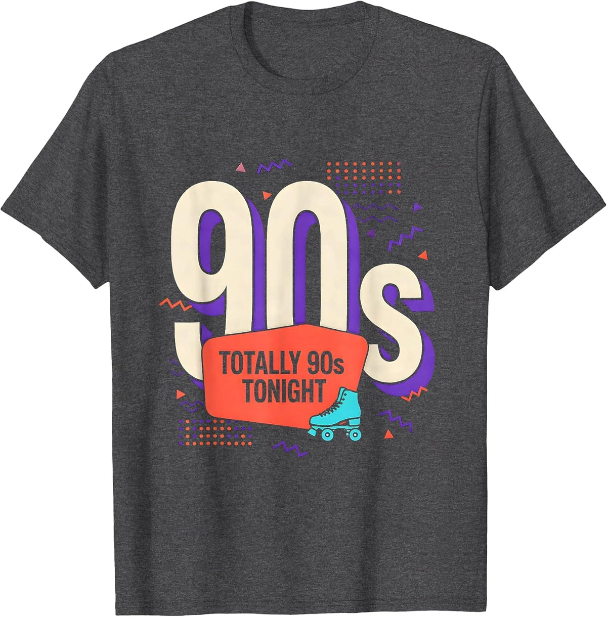 Men's Totally 90s Tonight Retro Nostalgic Party Costume T-Shirt - Dark Heather Grey
