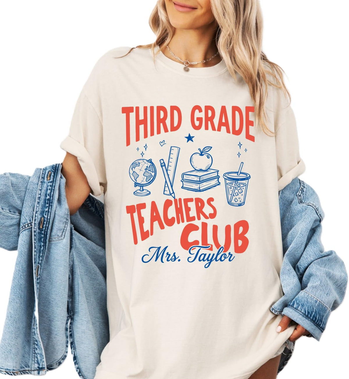 Third Grade Teacher Team Shirt Comfort Colors, Back to School Teacher Tee, 3Rd Grade Name Shirt, Appreciation Gift Black -