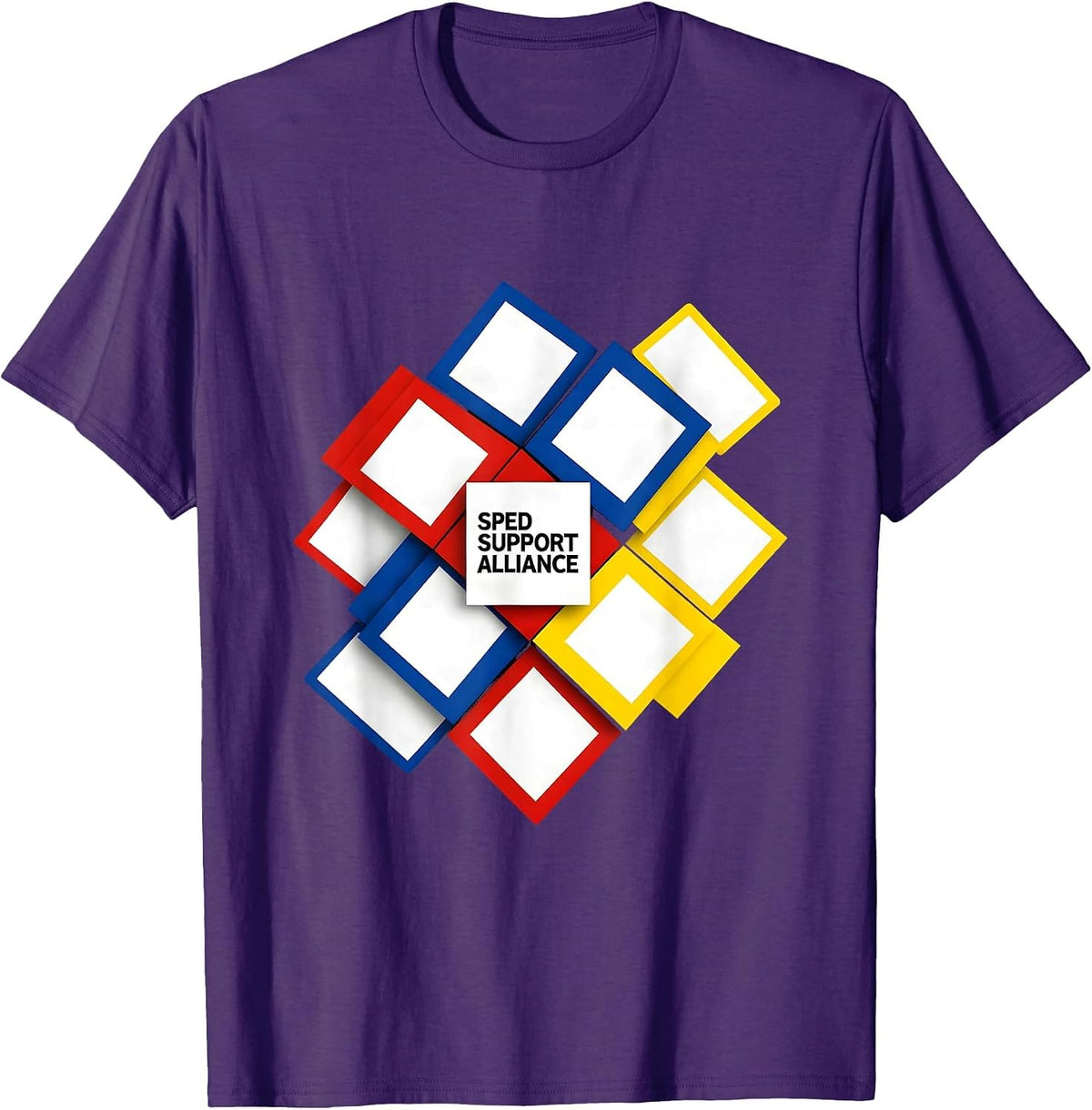 SPED Support Alliance Bauhaus Modernist Teacher Appreciation T-Shirt - Purple
