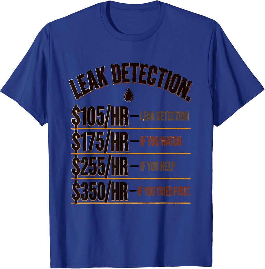 Funny Plumber Hourly Rate Vintage Plumbing Dad Joke T-Shirt - Royal Blue