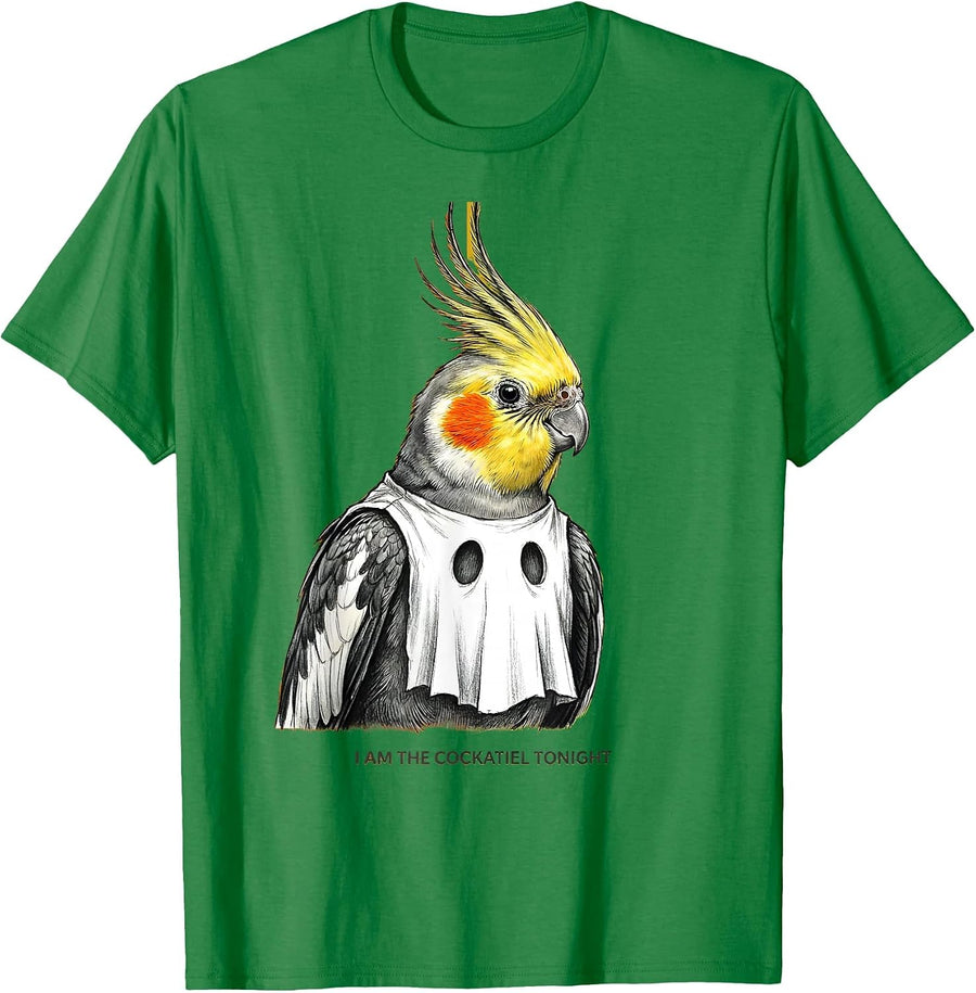 Men's I Am The Cockatiel Tonight Funny Bird Lover Halloween T-Shirt - Kelly Green