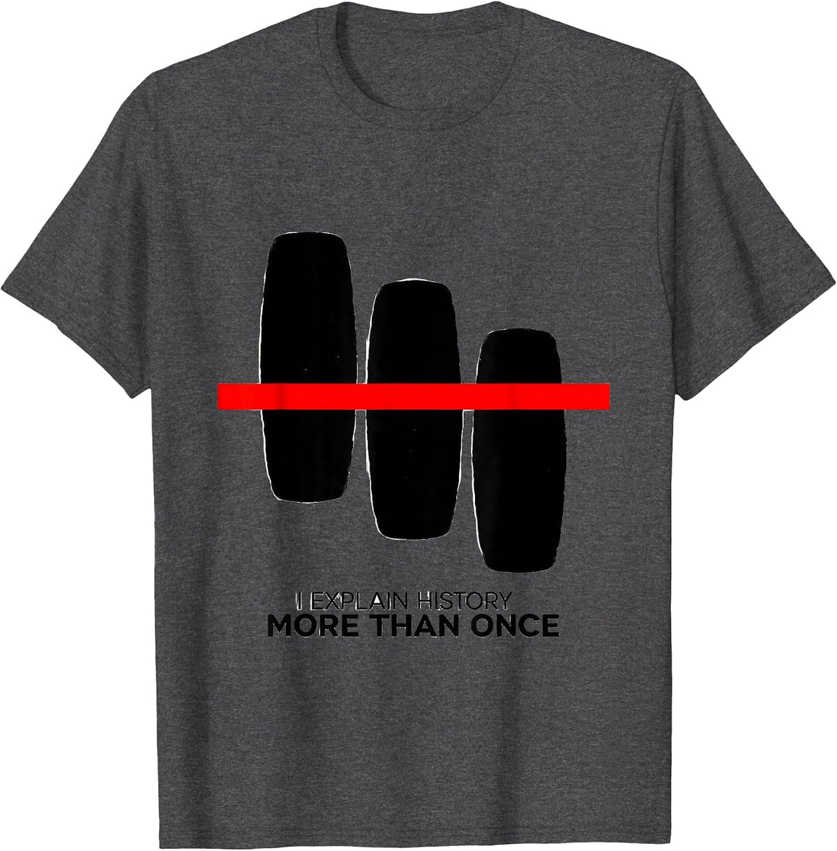 I Explain History More Than Once Funny History Teacher Humor T-Shirt - Dark Heather Grey