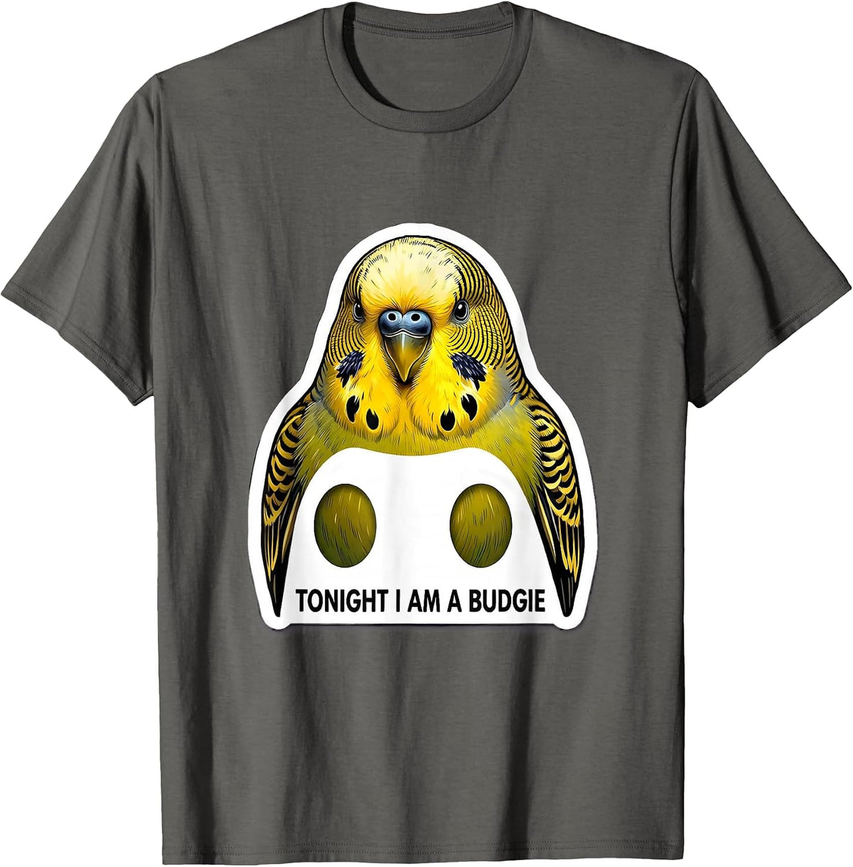 Tonight I Am A Budgie Funny Bird Lover Halloween Costume T-Shirt - Asphalt Grey