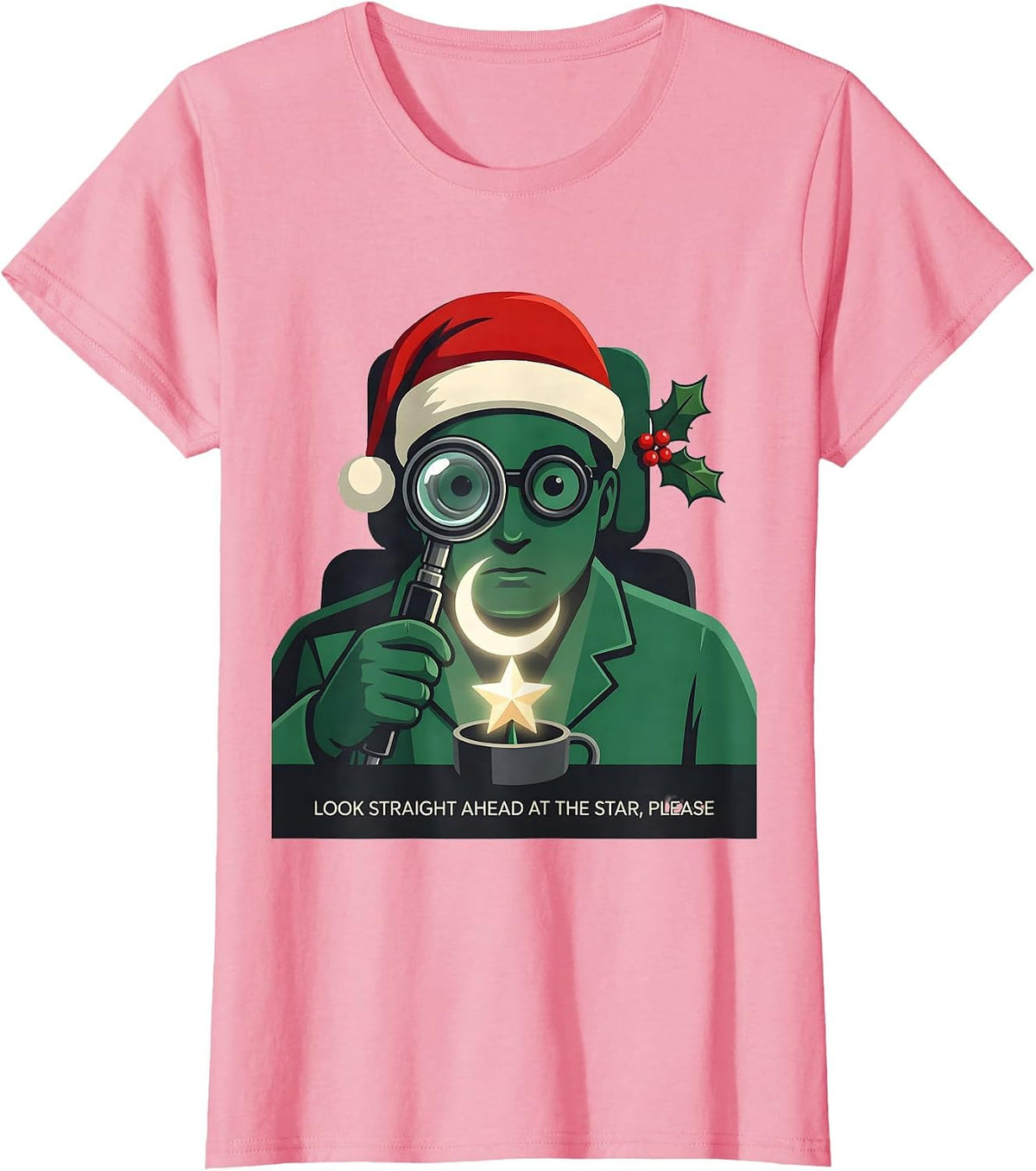 Women's Look Straight Ahead At The Star, Please Funny Optometrist T-Shirt - Pink