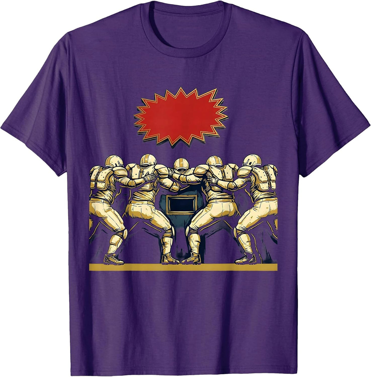 Shoulder Pad Wall Offensive Lineman Football Humor T-Shirt - Purple