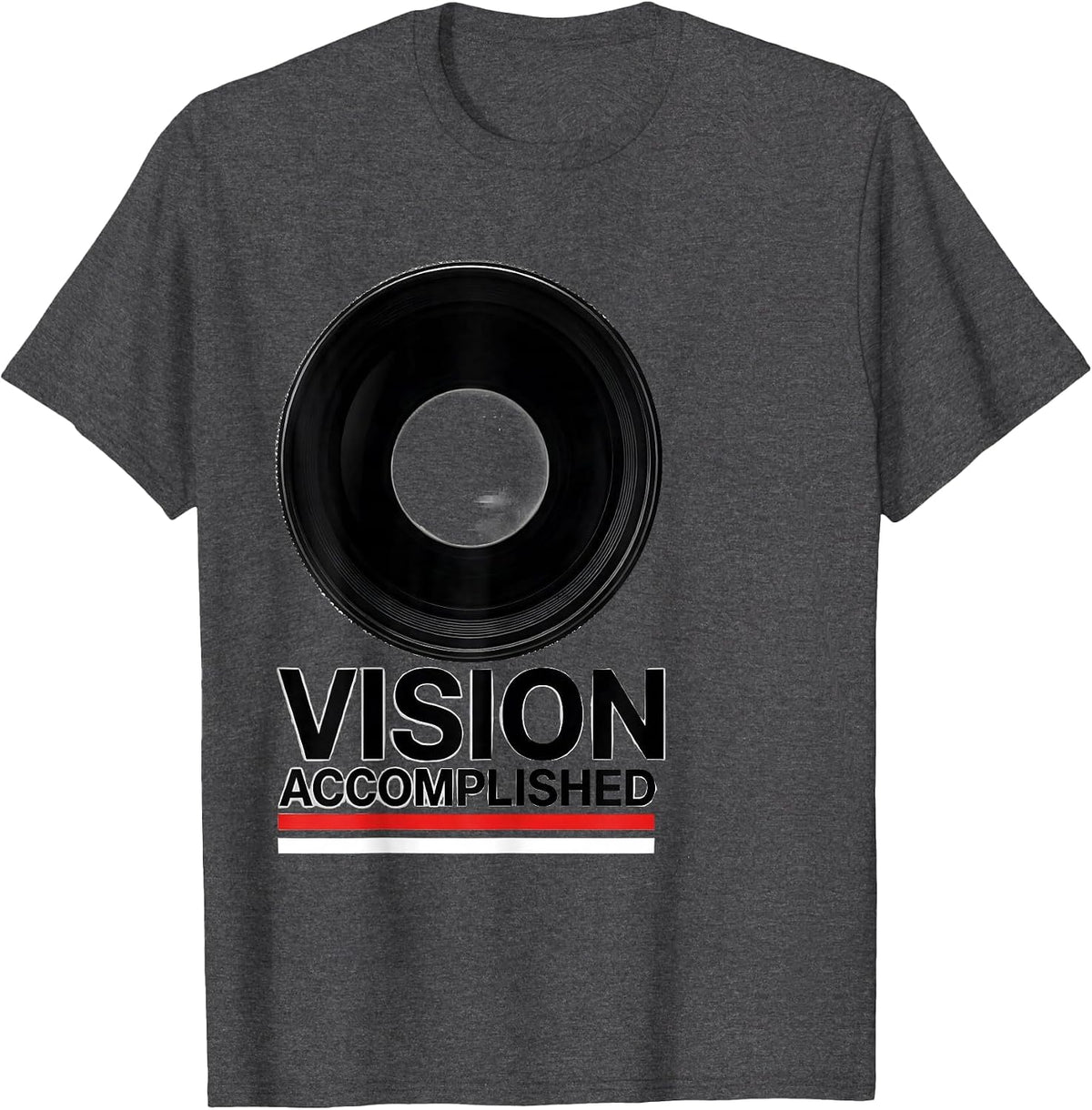 Men's Vision Accomplished Swiss International Optometrist Eye T-Shirt - Dark Heather Grey