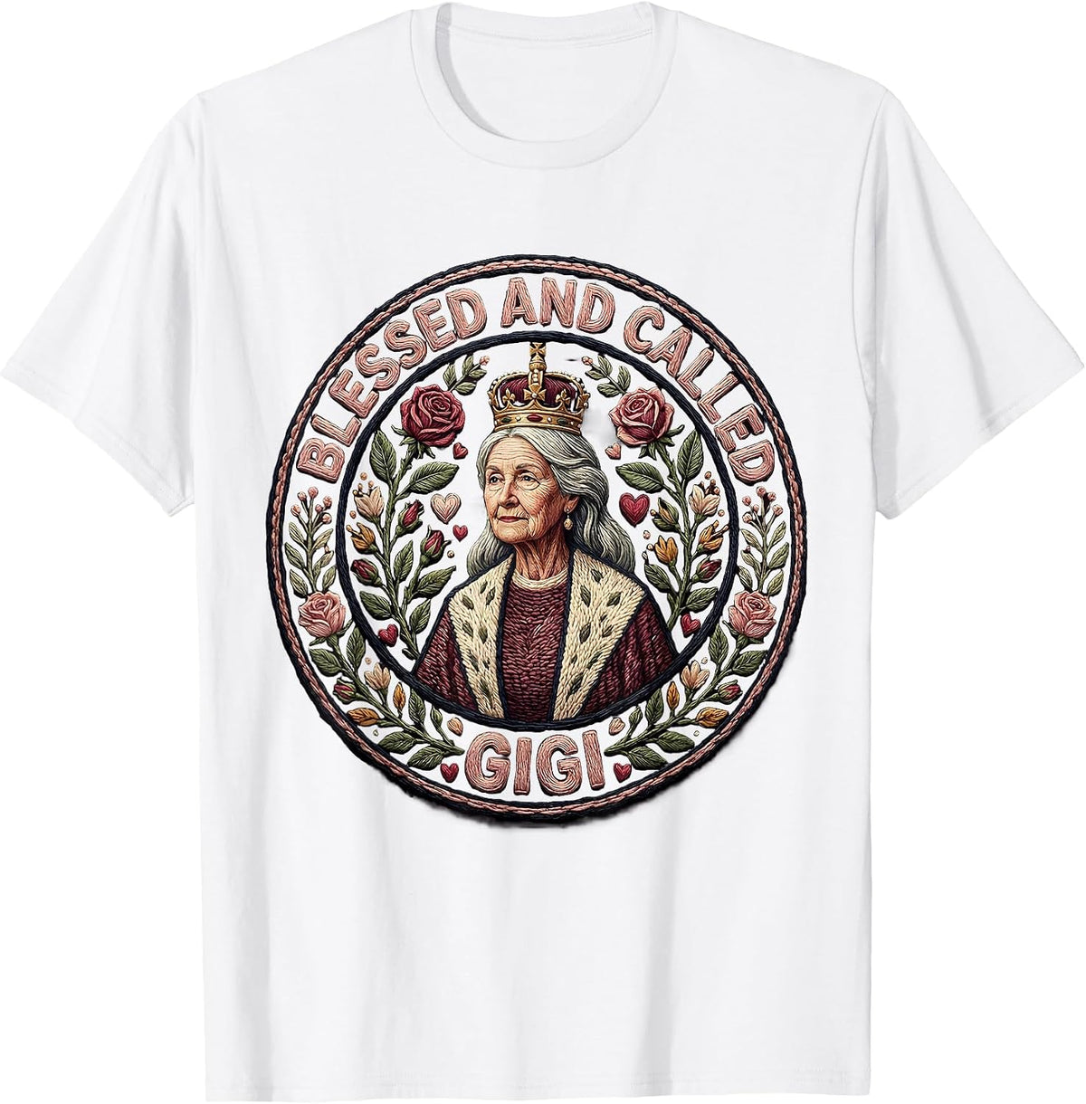 Men's Blessed and Called Gigi Grandmother Design T-Shirt - White