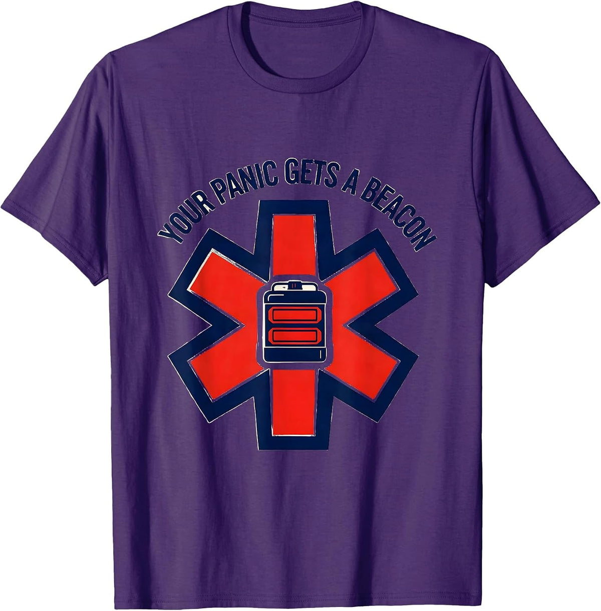 Your Panic Gets A Beacon Funny Paramedic EMT EMS Gift T-Shirt - Purple