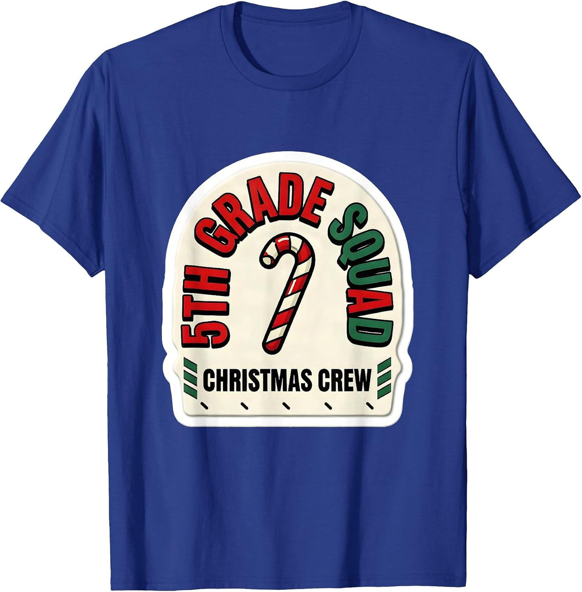 Men's 5th Grade Squad Christmas Crew Teacher Squad Holiday T-Shirt - Royal Blue