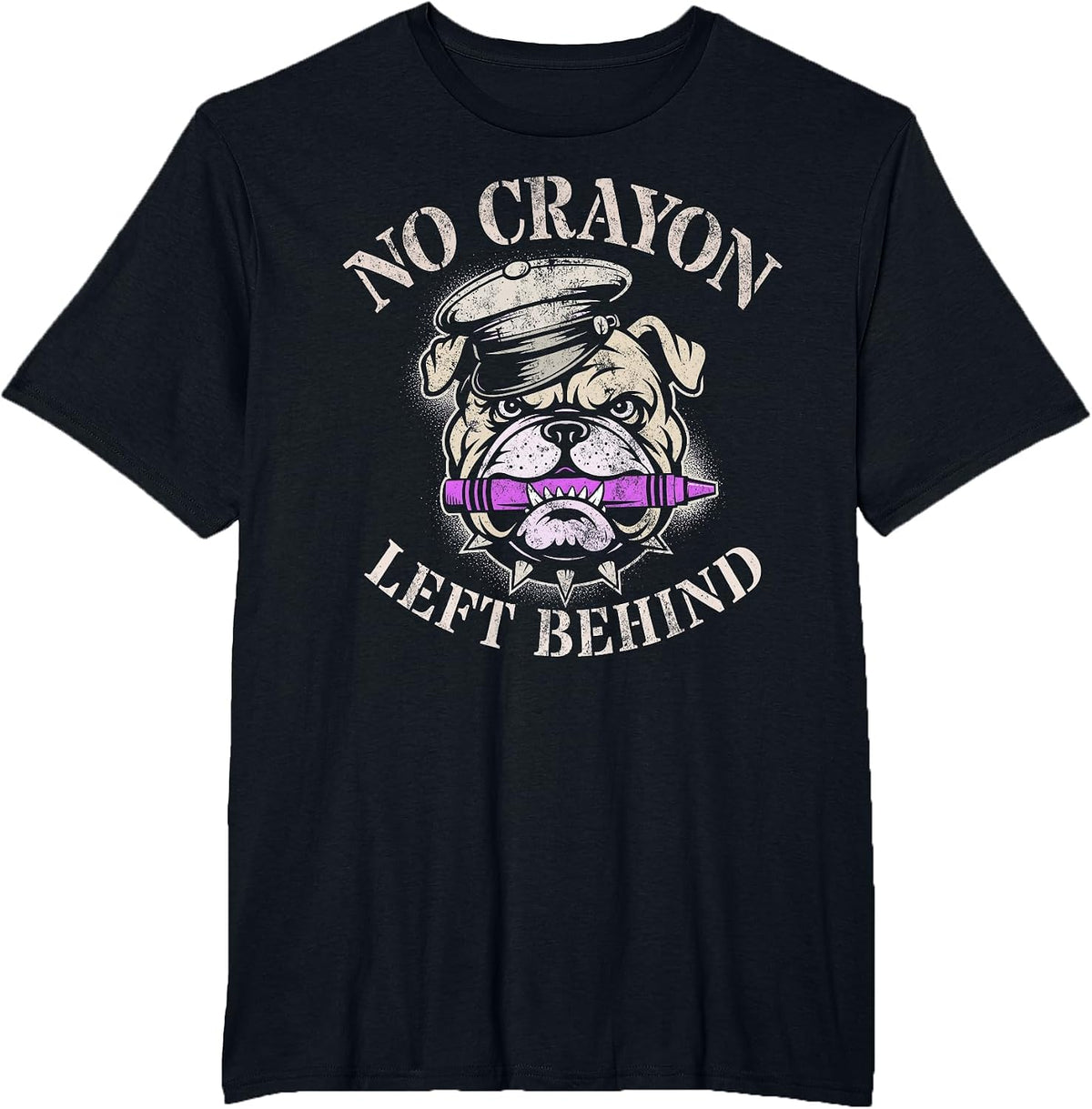 Funny NO Crayon Left Behind Officer School Military Corps T-Shirt - Black