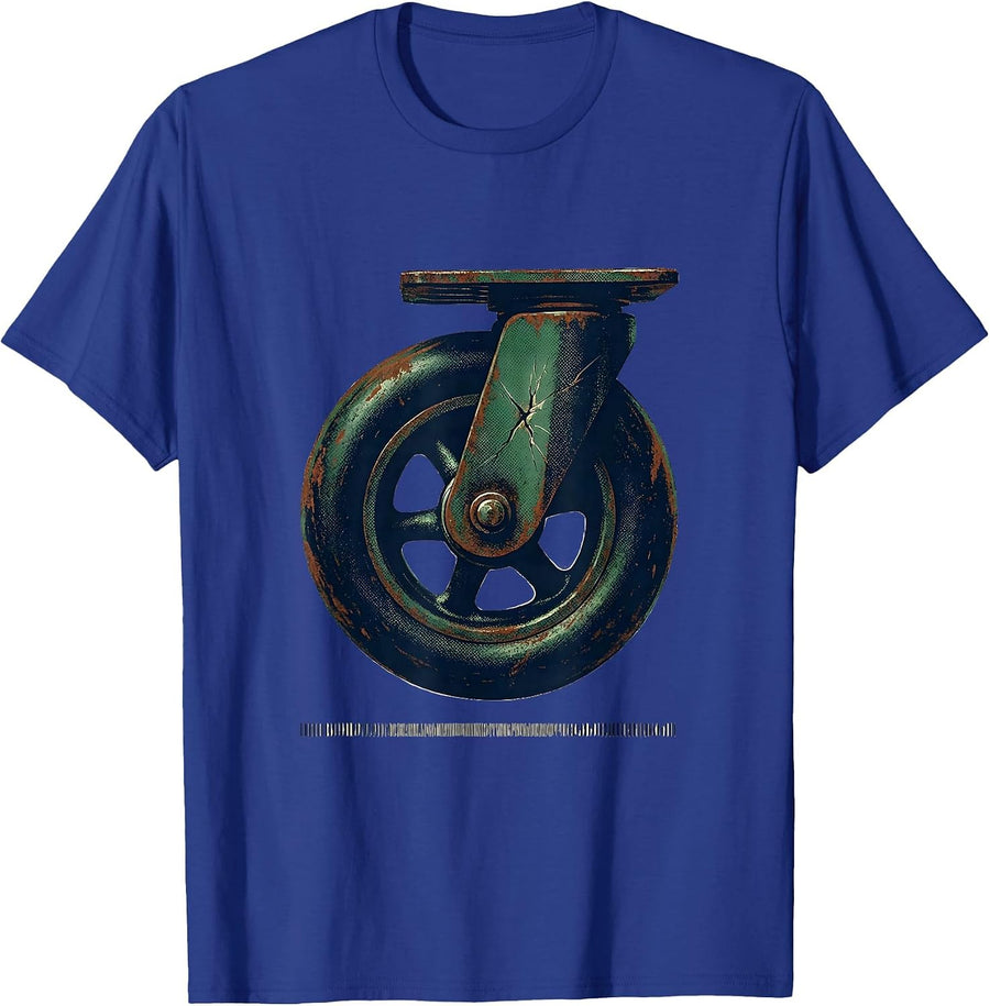 Oversized Cot Caster Wheel Vintage EMT Paramedic Humor T-Shirt - Royal Blue