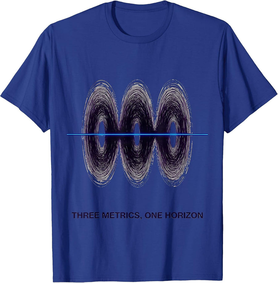 Three Metrics One Horizon Astrophysics Science Enthusiast T-Shirt - Royal Blue