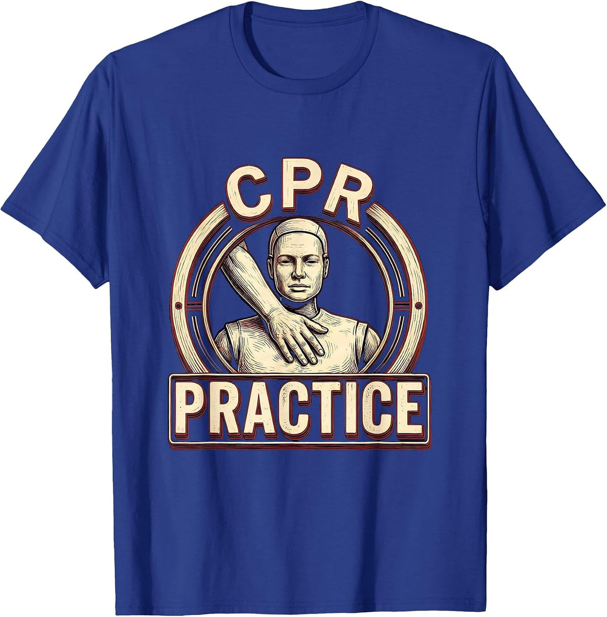 CPR Training Mannequin Head Funny EMT Paramedic Gift T-Shirt - Royal Blue