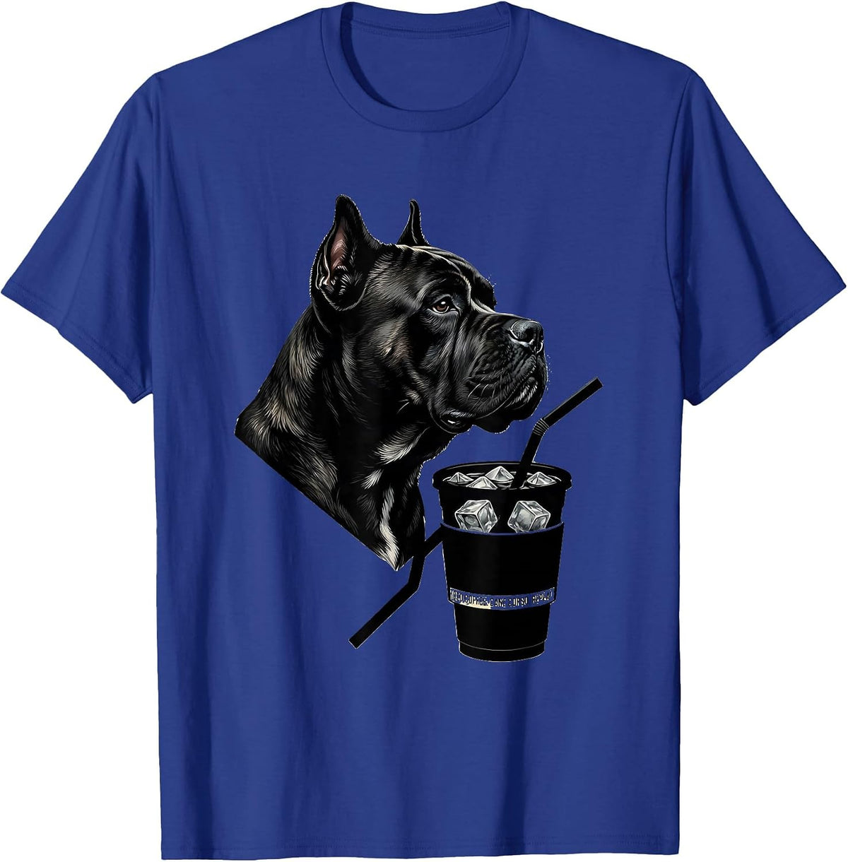 Men's Iced Coffee Cane Corso Repeat Funny Dog Lover Humor T-Shirt - Royal Blue