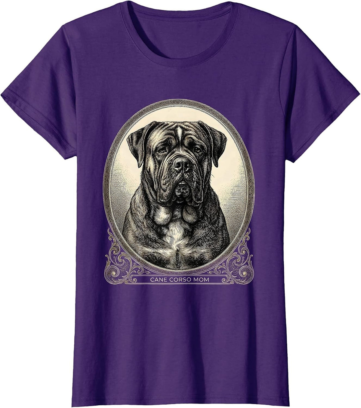 Women's Cane Corso Mom Sentimental Dog Owner Pride Crosshatch T-Shirt - Purple