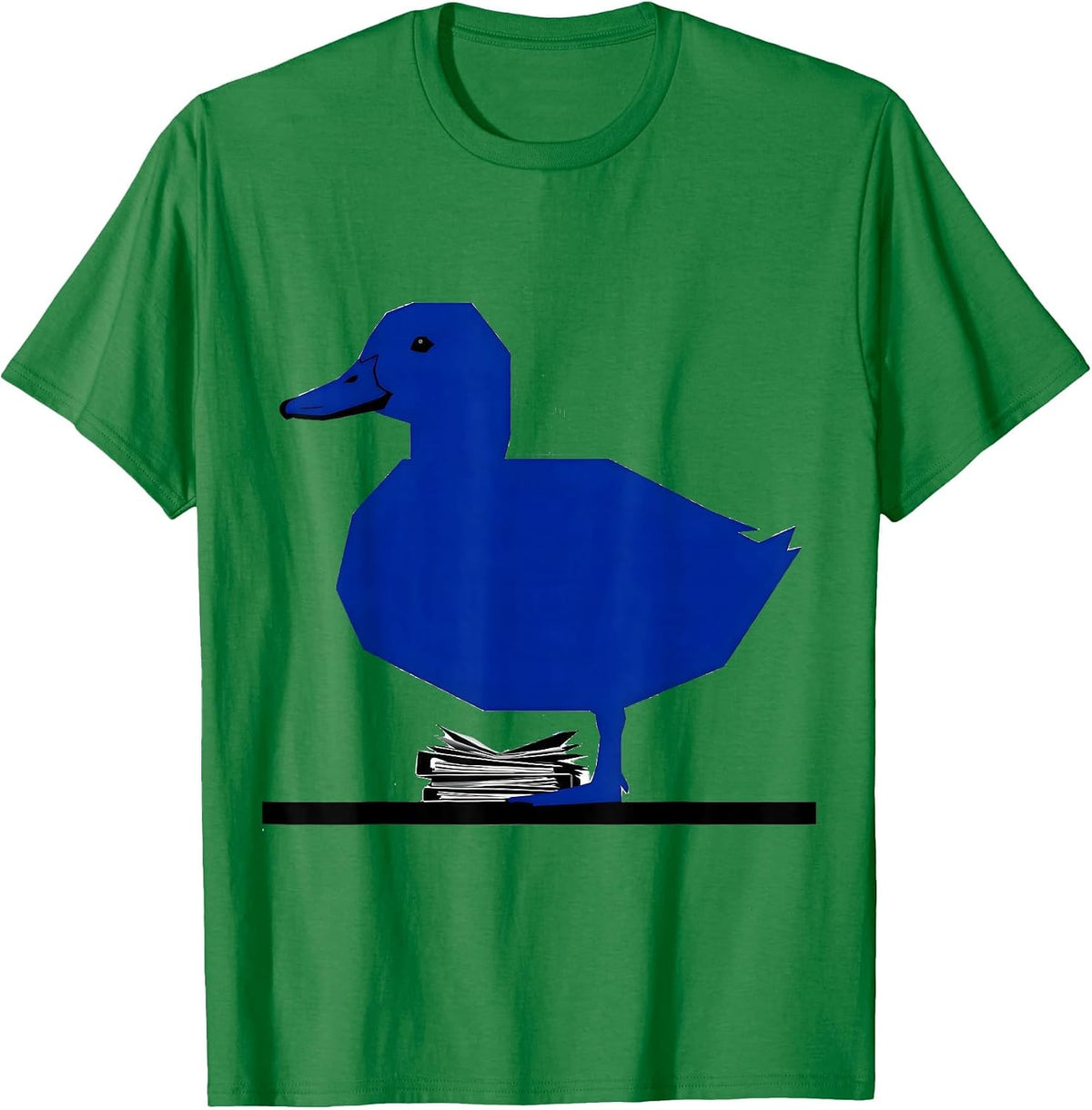 Men's Geometric Duck Silhouette Funny Duck Lover Novelty T-Shirt - Kelly Green
