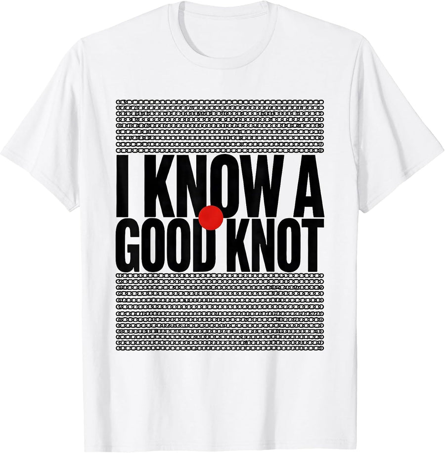 Men's I Know A Good Knot Minimalist Massage Therapist Humor LMT T-Shirt - White