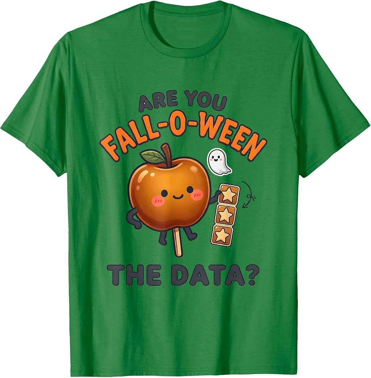Men's Are You Fall-O-Ween The Data Kawaii Teacher Halloween T-Shirt - Kelly Green