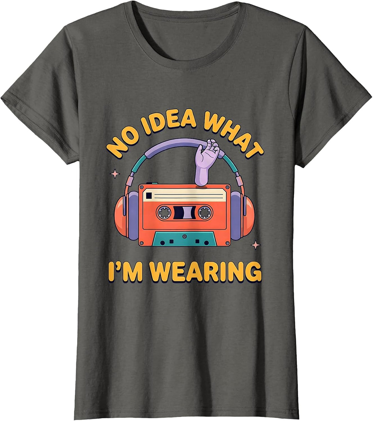 Women's No Idea What I'm Wearing Funny 80s 90s Retro Party Costume T-Shirt - Asphalt Grey