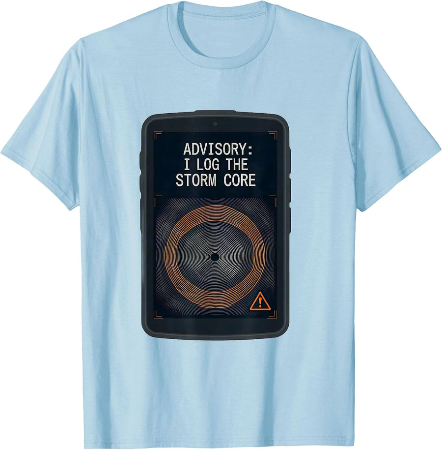 Men's Advisory: I Log The Storm Core Funny Meteorology Enthusiast T-Shirt - Baby Blue