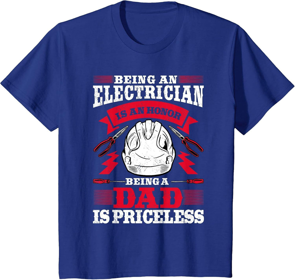 Electrician Dad Electronics Technician Electrical Wireman T-Shirt - Royal Blue