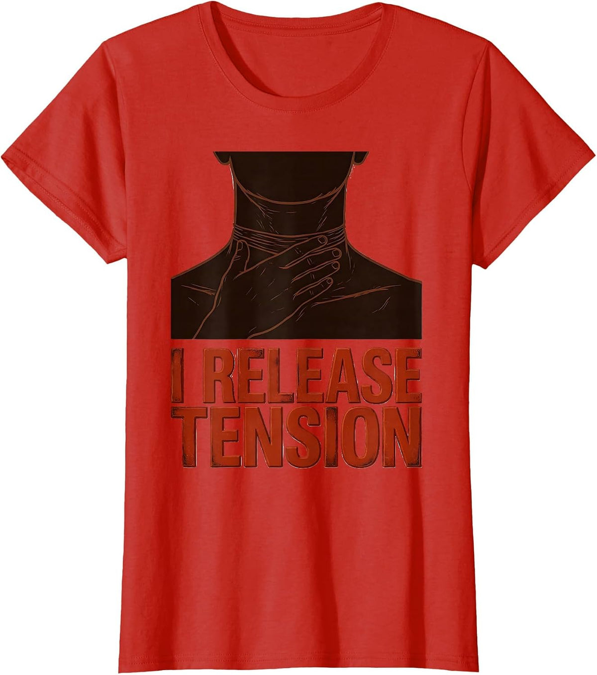 I Release Tension Wood Type Letterpress Massage Therapist T-Shirt - Red